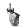 Caster; Swivel; 3" x 15/16"; Polyurethane; Grip Ring (7/16" x 7/8"); Chrome; Precision Ball Brng; 120#; Pedal Brake (Item #65148)