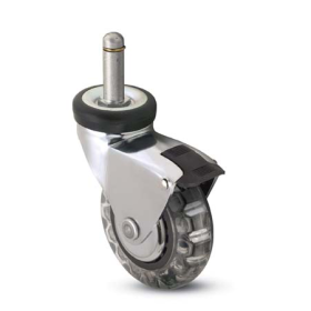 (image for) Caster; Swivel; 3" x 15/16"; Polyurethane; Grip Ring (7/16" x 7/8"); Chrome; Precision Ball Brng; 120#; Pedal Brake (Item #65148)