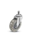 Caster; Swivel; 2" x 13/16"; Polyurethane (Skate Wheel); Grip Ring (7/16" x 7/8"); Zinc; Plain bore; 90# (Item #65099)