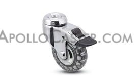 Caster; Swivel; 3\" x 15/16\"; Polyu Skate Wheel); Hollow Kingpin (3/8\" bolt hole); Chrome; Precision BB; 110#; Total Lock (CHECK QTY - DISCONTINUED 2020) (Item #64514)
