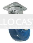 Caster; Swivel; 5" x 2"; Solid Polyurethane; Plate (4"x4-1/2"; holes: 2-5/8"x3-5/8" slots to 3"x3"; 3/8" bolt); Zinc; Roller Brng; 1000#; Kinginless (Item #64044)