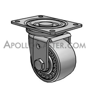 (image for) Caster; Swivel; 3\" x 1-13/16\"; Urethane (Gray); Plate (3-1/8\"x4-1/8\"; holes: 2-3/8\"x3-3/8\"; 5/16\" bolt); Zinc; Roller Brng; 1000# (Item #64286)