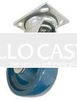 Caster; Swivel; 6" x 2"; PolyU (Solid); Plate (4"x4-1/2"; holes: 2-5/8"x3-5/8" slots 3"x3"; 3/8" blt.); Stainless; Stnls Prec BB; 1250#; Raceway Seal; Warranty (Item #63321)