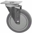 Caster; Swivel; 3 x 1-1/4; PolyU on PolyO (Gr/Bg); Plate; 2-1/2x3-5/8; holes: 1-3/4x2-7/8 (slotted to 3); 5/16 bolt; Zinc; Ball Brng; 250#; Thrd Grds (Item #67987)