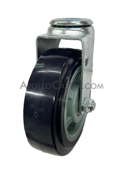 Caster; Swivel; 6\" x 2\"; PolyU on PolyO; Hollow Kingpin (1/2\" bolt hole); Zinc; Prec Ball Brng; 400# (Item #63026)