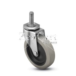 (image for) Caster; Swivel; 3" x 1"; PolyU on PolyO (Gray); Threaded Stem (1/2"-13TPI x 1-1/2"); Zinc; Plain bore; 175# (Item #63384)