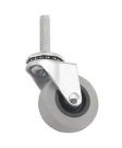 Caster; Swivel; 2" x 13/16"; PolyU on PolyO (Gray); Threaded Stem (3/8"-16TPI x 1-1/2"); Zinc; Plain bore; 80# (Item #65109)