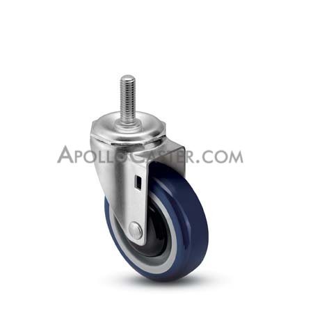 Caster; Swivel; 5\" x 1-1/4\"; PolyU on PolyO (Blue); Threaded Stem (1/2\"-13TPI x 1-1/2\"); Zinc; Precision Ball Brng; 315#; Thread Guards; Dust Cover (Mtl) (Item #64740)