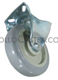 Caster; Rigid; 6\" x 1-1/4\"; PolyU on PolyO (Gray); Top Plate; 2-1/2x3-5/8; holes: 1-3/4x2-7/8 (slotted to 3); 5/16 bolt; Zinc; Ball Brng; Wgt Cap: 325# (Item #69859)