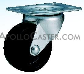 Caster; Swivel; 1-1/8\" x 9/16\"; Plastic; Plate; 1-3/16\"x1-13/16\"; holes: 13/16\"x1-3/8\"; 3/16\" bolt; Zinc; Plain bore; 30# (No matching rigid available) (Item #69749)