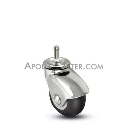 Caster; Swivel; 2\" x 1\"; Rubber (Soft; non-marking); Grip Ring (7/16\" x 7/8\"); Chrome; Precision Ball Brng; 125#; Thread guards (Item #63941)