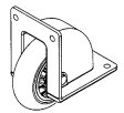 Caster; Rigid; 2-1/2x13/16; Rubber (Hard); Corner Bracket (2-1/8x2-9/16; 3/16 bolt); Black Plastic Housing; Plain Bore; 35# (Call for availability.) (Item #67292)