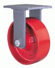 Caster; Rigid; 6" x 3"; Steel (Forged); Plate (4-1/2"x6-1/4"; holes: 2-7/16"x4-15/16" slots to 3-3/8"x5-1/4"; 1/2" bolt); Zinc; Roller Brng; 6000# (Item #64240)