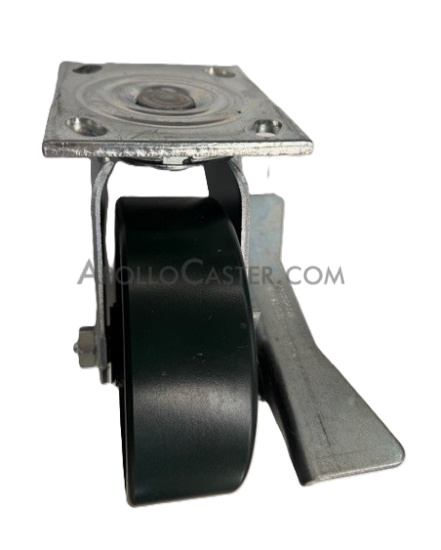 (image for) Caster; Swivel; 6\" x 2\"; Cast Iron; Plate (4\"x4-1/2\"; holes: 2-5/8\"x3-5/8\" slots to 3\"x3\"; 3/8\" bolt); Zinc; Roller Brng; 1200#; Cam Style Brake (Item #62698)