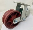 Caster; Rigid; 8" x 2-1/2"; V-Groove (7/8) Ductile Steel; Plate (5-1/4"x7-1/4"); Roller Brng; 1100#; Spring Loaded (3/4" Compression at 1100#) (Item #63219)