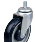 Caster; Swivel; 5" x 1-1/4"; PolyU on PolyO (Black); Threaded Stem (1/2"-13TPI x 1-1/2"); Zinc; Ball Brng; 250# (Item #66600)