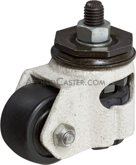 Caster; Swivel; 1-3/4\" x 1-1/16\"; Nylon; Hollow Kingpin (tapped 12mm; 5/8\" deep); Ivory; 220# (Wheel) 550# (Pad); Leveling Pad (Open Sides). Comes w/ 35mm Stem (Item #65294)