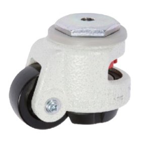 (image for) Caster; Swivel; 2-1/2" x 1-3/16"; Nylon; Threaded Center Hole; 12mm x 1-3/8" deep; Ivory; Plain bore; 1100#; Leveling Pad (Open Back); Leg can raise 5/8" (Item #63053)