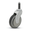 Caster; Swivel; 5" x 1-1/4"; TPR Rubber; Round Exp Adapter (0.86"-.97" ID tubing); Nylon; Precision Ball Brng; 325#; Thread guards (Item #62741)