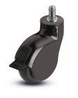 Caster; Swivel; 3" x 1"; TPR Black; Grip Ring; 7/16"x7/8"; Black Nylon; Concealed Axle; Prec Ball Brng; 110#; Raceway Seal; Thread guards; Wheel Brake (Item #65575)