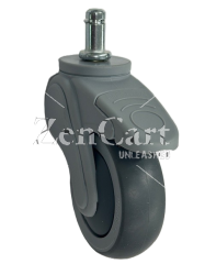 (image for) Caster; Swivel; 3" x 1"; Thermoplastized Rubber (Gray); Grip Ring (7/16" x 7/8"); Nylon (Gray); Prec Ball Brng; 140#; Thread guards; Pedal Wheel Brake (Item #64292)