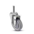 Caster; Swivel; 5" x 1-1/4"; PolyU on PolyO (Gr/Bg); Grip Ring (7/16" x 1-3/8"); Zinc; Plain bore; 300#; Dust Cover (Mtl) (Item #65533)