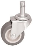 Caster; Swivel; 2" x 13/16"; Thermoplastized Rubber (Gray); Grip Ring (7/16" x 1-3/16"); Zinc; Plain bore; 80# (Item #67104)