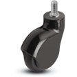 Caster; Swivel; 4" x 1-1/4"; Thermoplastized Rubber (Black); Threaded Stem (1/2"-13TPI x 1"); Black; Precision Ball Brng; 225#; Raceway Seal; Thread guards (Item #63370)