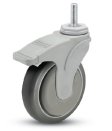 Caster; Swivel; 5" x 1-1/4"; TPR Rubber (Gray); Threaded Stem (1/2"-13TPI x 2-11/16"); Nylon Yoke; Prec Ball Brng; 325#; Thrd guards; Total Lock (Item #63919)