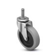 Caster; Swivel; 3" x 13/16"; Thermoplastized Rubber (Gray); Threaded Stem (3/8"-16TPI x 1-1/2"); Zinc; Plain bore; 110# (Item #66354)