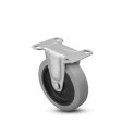 Caster; Rigid; 3" x 13/16"; Thermoplastized Rubber (Gray); Top Plate (2-5/8"x3-3/4"; holes: 1-3/4"x2-3/4" slotted to 3"; 5/16" bolt); Zinc; Plain bore; 110# (Item #64593)