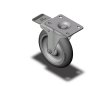 Caster; Swivel; 5 x 1-1/4; Monotech Round (Gray); Plate (2-5/8x3-3/4; holes: 1-3/4x2-3/4 slotted to 3; 5/16 bolt); Zinc; Precision Ball Brng; 325#; Total Lock (Item #66677)