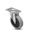 Caster; Swivel; 3 x 1-1/4; Thermoplastized Rubber (Gray); Top Plate; 3-1/8x4-1/8; hole spacing: 2-3/8x3-3/8; 5/16 bolt; Zinc; Ball Brng; 165# (Item #67762)
