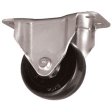 Caster; Rigid; 1-1/4" x 9/16"; Polyurethane; Plate; 1"x2-3/8"; 2 hole spacing 1-3/4"; 3/16" bolt; Zinc; Plain bore; 30# (Item #67545)