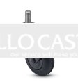 Caster; Swivel; 3" x 15/16"; Rubber (Soft; non-marking); Threaded Stem (3/8"-16TPI x 1-1/2"); Black; Precision Ball Brng; 110#; Thread guards (Item #66392)