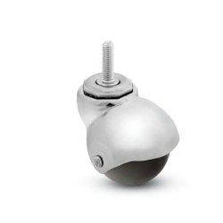 Caster; Spher; Swivel; 2"; Polyolefin; Threaded Stem; 5/16"-18TPI x 3/4"; Bright Chrome; Plain bore; 80# (Item #69084)