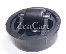(image for) Low Profile Cabinet Caster; Swiveling; 3/4" wheel; Plastic Friction Fit Housing; 1.85" Cut out; Black; Plain bore; 330#; 3/8" off floor (Load height) (Item #63935)