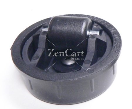 (image for) Low Profile Cabinet Caster; Swiveling; 3/4" wheel; Plastic Friction Fit Housing; 1.85" Cut out; Black; Plain bore; 330#; 3/8" off floor (Load height) (Item #63935)
