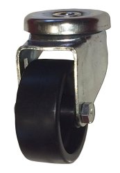 Caster; Swivel; 5" x 1-1/4"; Phenolic; Hollow Kingpin (1/2" bolt hole); Zinc; Plain bore; 350#; Dust Cover (Mtl) (Item #63542)