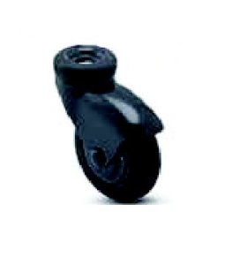 (image for) Caster; Swivel; 3" x 15/16"; Rubber; Soft; Hollow Kingpin (3/8" bolt); Black Zinc; Precision Ball Brng; 110#; Hood (Item #68574)