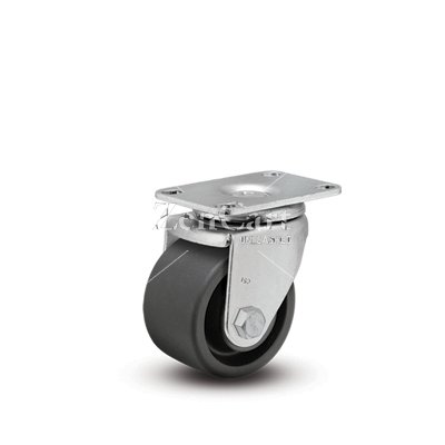 (image for) Caster; Swivel; 3" x 1-13/16"; Glass/ Nylon; Plate (2-1/2"x3-11/16"; holes: 1-3/4"x2-7/8" slots to 3"; 5/16" bolt); Zinc; Roller Brng; 700# (Item #63767)