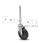 (image for) Caster; Swivel; 3" x 13/16"; Rubber (Soft); Ladder Caster stem (5/16"x4-13/16"; thread length 5/8"); Zinc; Plain bore; 110#. Spring not included. (Item #64720)
