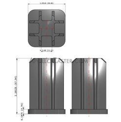 (image for) Socket; Grip Ring: fits 1-1/2" inch 18 gauge square tubing; 1.407" O.D. x 7/16" I.D.; fits 7/16" connectors up to 2" long. For 1.402" I.D. tubing. (Item #89266)