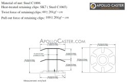 (image for) Socket; Grip Ring; 1.46"; Fits in 1-3/8 ID Square Tubing; Spring Retention; Fits 7/16" GR stems to 1-7/16". Base is 1.5" square. (Item #87896)