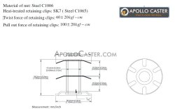 (image for) Socket; Grip Ring; 1.46"; Fits in 1-3/8 ID Round Tubing; Spring Retention; Fits 7/16" GR stems to 1-7/16". Base is 1.5" round. (Item #87691)