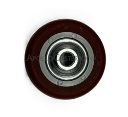(image for) Wheel; 2-1/2" x 1-1/4"; Red PolyU on PolyO; Dual Ball Bearings; 250#; 3/8 Bore; 1-9/16 Hub Length (Item #87279)