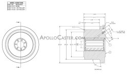 (image for) Wheel; Cast & Steel; Single Flange; 4-1/2x2-1/4 (5-1/2 x 3 w/ flange); Plain bore; 5000#; 1-15/16 Bore; 3-1/4 Hub Length (Item #89629)
