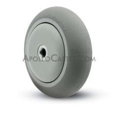 (image for) Caster; Swivel; 4 x 1-1/4; Gray TPR Rubber; Threaded Stem (1/2-13TPI x 1"); Gray Rig; Precision Ball Brg; 225#; Raceway Seal; Thread guards; Pedal Brake (Item #63348)