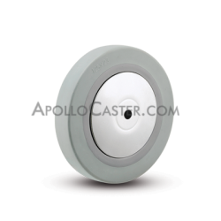 (image for) Caster; Swivel; 3" x 7/8"; TPR Rubber; Plate (2-3/8"x2-3/8": holes: 1-1/2"x1-1/2" (slots to 1-7/8"x1-7/8"); 1/4" bolt); Chrome; Ball Brng; 140#; Thread guards (Item #63698)