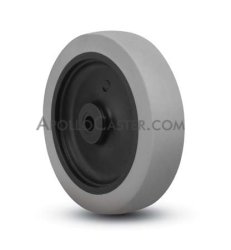 (image for) Caster; Swivel; 3" x 1"; Thermoplastized Rbr (GY); Plate (2-1/2"x3-3/4"; holes: 1-3/4"x2-7/8" slots to 3"; 5/16" bolt); Zinc; Plain bore; 175#; Wheel Brake (Item #63250)